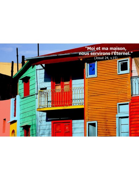 Carte postale - maison colorée