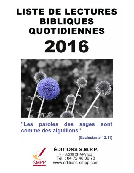 Liste de lectures bibliques 2016