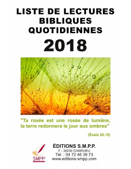Liste de lectures bibliques 2018