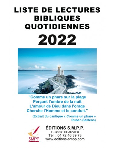 Liste de lectures bibliques 2022